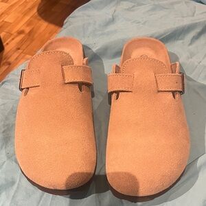 Tan Suede Mules